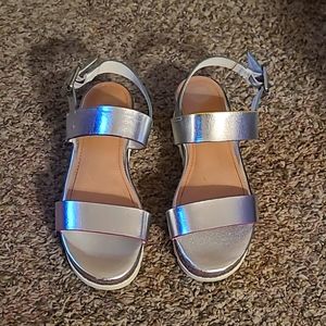 Wonder Nation Silver Sandels Sz 13